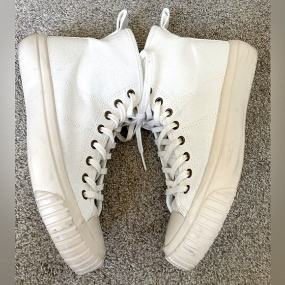 J.Crew - Classic High-Top Sneakers Upper Cloth & Rubber Sole - Cream - Size 6.5 - Picture 5 of 11